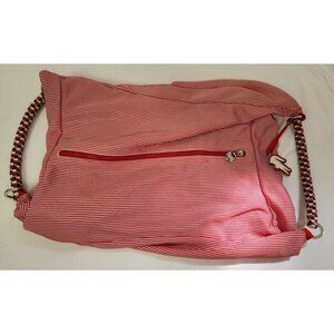Lacoste Red And White Stripe Athletic Hobo Large Bag